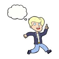 cartoon man with great idea thought bubble N29