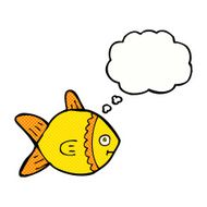 cartoon fish with thought bubble N87