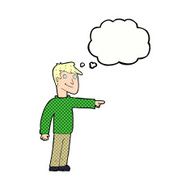 cartoon man pointing with thought bubble N183