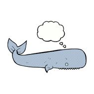 cartoon whale with thought bubble N35