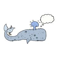 cartoon whale with thought bubble N36