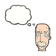 cartoon annoyed old man with thought bubble N64