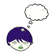cartoon vampire face with thought bubble N33