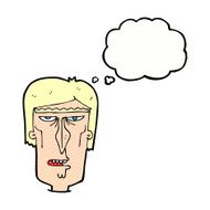 cartoon angry face with thought bubble N27