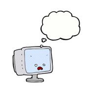 cartoon computer screen with thought bubble N12
