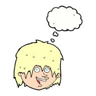 cartoon happy man with thought bubble N438