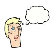 cartoon angry face with thought bubble N28