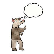 cartoon werewolf with thought bubble N24