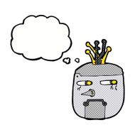 cartoon robot head with thought bubble N55