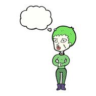 cartoon zombie girl with thought bubble N13