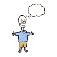 cartoon skeleton with thought bubble N6