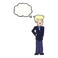 cartoon upperclass man with thought bubble N10