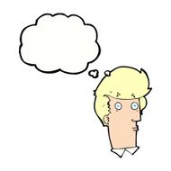 cartoon surprised expression with thought bubble N10