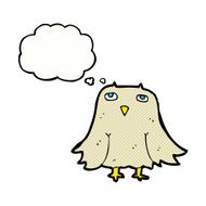 cartoon owl with thought bubble N58