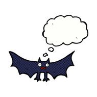 cartoon bat with thought bubble N20