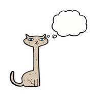 cartoon cat with thought bubble N35