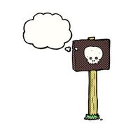 cartoon sign post with thought bubble N5