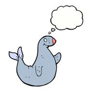 cartoon seal with thought bubble N17