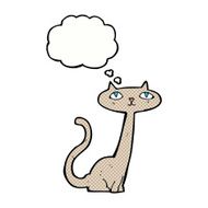 cartoon cat with thought bubble N36