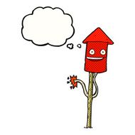 cartoon firework with thought bubble N3