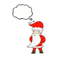 cartoon santa claus with thought bubble N181