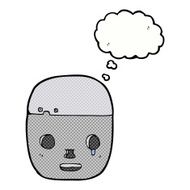 cartoon robot head with thought bubble N56