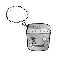 cartoon robot head with thought bubble N57