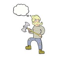 cartoon man with axe thought bubble N10