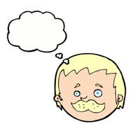 cartoon man with mustache thought bubble N82