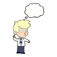 cartoon boy asking question with thought bubble N15