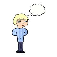cartoon antisocial boy with thought bubble N9