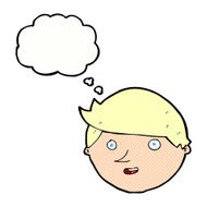 cartoon happy face with thought bubble N48