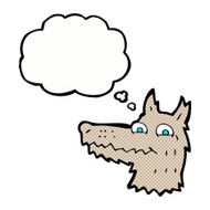 cartoon wolf head with thought bubble N23