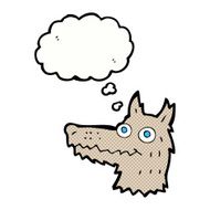 cartoon wolf head with thought bubble N24