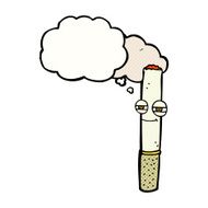cartoon happy cigarette with thought bubble N10