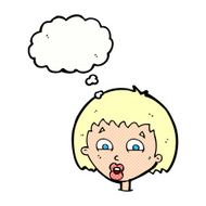 cartoon shocked expression with thought bubble N19