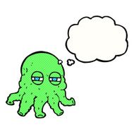 cartoon alien face with thought bubble N19