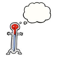 cartoon thermometer with thought bubble N10