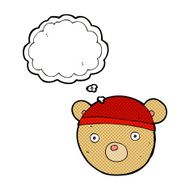 cartoon teddy bear hat with thought bubble N2