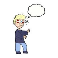 cartoon terrified boy with thought bubble N10