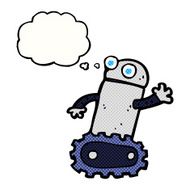 cartoon robot with thought bubble N165