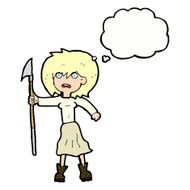cartoon woman with harpoon thought bubble N10