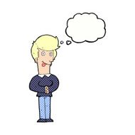 cartoon man sticking out tongue with thought bubble N27