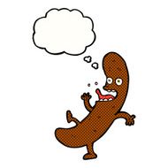 cartoon sausage with thought bubble N14