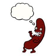 cartoon sausage with thought bubble N15