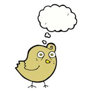 funny cartoon bird with thought bubble N129