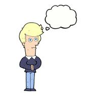 cartoon man staring with thought bubble N10