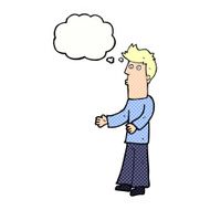 cartoon man explaining with thought bubble N18