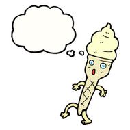 cartoon ice cream with thought bubble N9