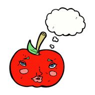 cartoon apple with face thought bubble N19